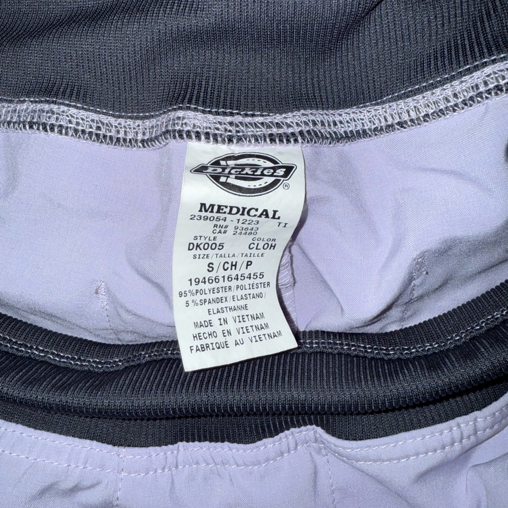 Dickies Charcoal and Light Purple Medical Scrub Pants